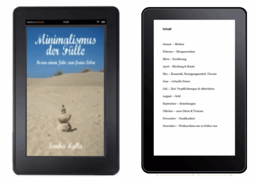 E‑Buch "Minimalismus der Fülle" - das Erstlingswerk von Sandra Hylla – ein inspirierendes Beispiel dafür, warum E‑Buch schreiben eine wirkungsvolle Möglichkeit zur Selbstentfaltung ist